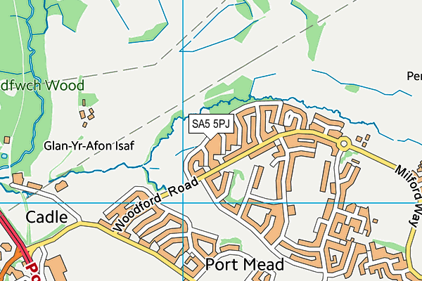 SA5 5PJ map - OS VectorMap District (Ordnance Survey)