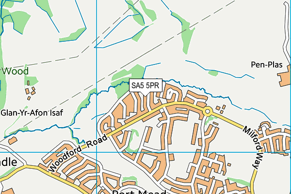 SA5 5PR map - OS VectorMap District (Ordnance Survey)