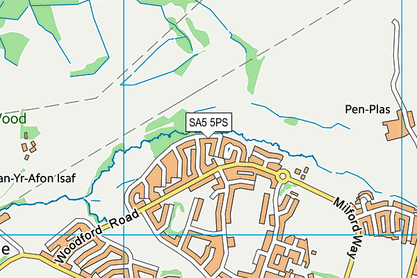 SA5 5PS map - OS VectorMap District (Ordnance Survey)