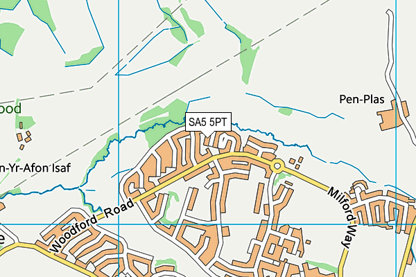 SA5 5PT map - OS VectorMap District (Ordnance Survey)