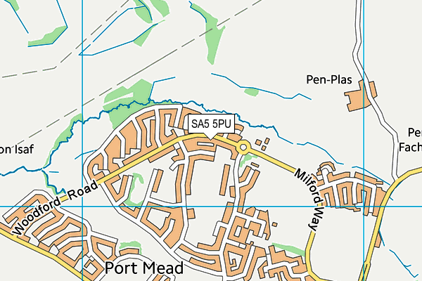 SA5 5PU map - OS VectorMap District (Ordnance Survey)