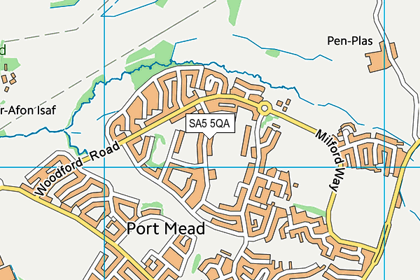 SA5 5QA map - OS VectorMap District (Ordnance Survey)