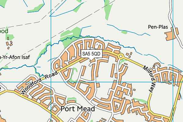 SA5 5QD map - OS VectorMap District (Ordnance Survey)