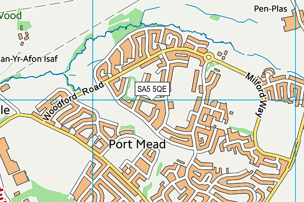 SA5 5QE map - OS VectorMap District (Ordnance Survey)