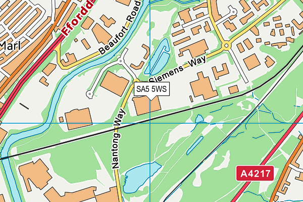 SA5 5WS map - OS VectorMap District (Ordnance Survey)
