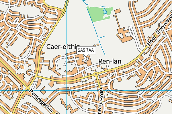 SA5 7AA map - OS VectorMap District (Ordnance Survey)