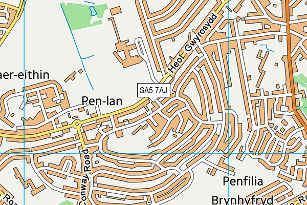 SA5 7AJ map - OS VectorMap District (Ordnance Survey)