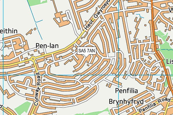 SA5 7AN map - OS VectorMap District (Ordnance Survey)