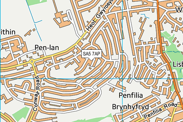 SA5 7AP map - OS VectorMap District (Ordnance Survey)