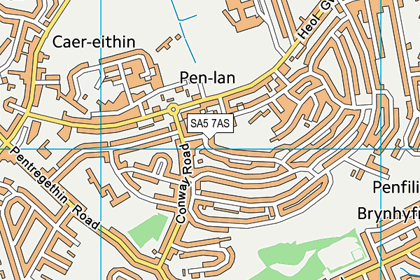 SA5 7AS map - OS VectorMap District (Ordnance Survey)