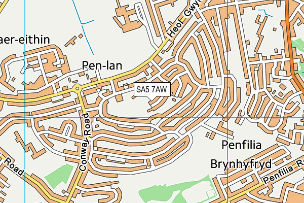 SA5 7AW map - OS VectorMap District (Ordnance Survey)