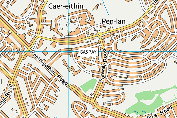 SA5 7AY map - OS VectorMap District (Ordnance Survey)