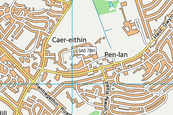 SA5 7BH map - OS VectorMap District (Ordnance Survey)