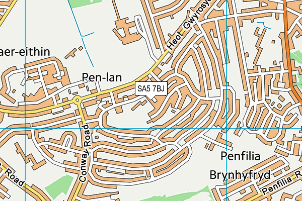 SA5 7BJ map - OS VectorMap District (Ordnance Survey)