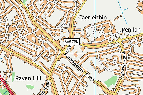 SA5 7BN map - OS VectorMap District (Ordnance Survey)