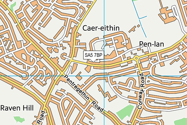 SA5 7BP map - OS VectorMap District (Ordnance Survey)