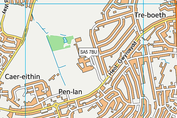 Ysgol Gyfun Gymraeg Bryn Tawe map (SA5 7BU) - OS VectorMap District (Ordnance Survey)