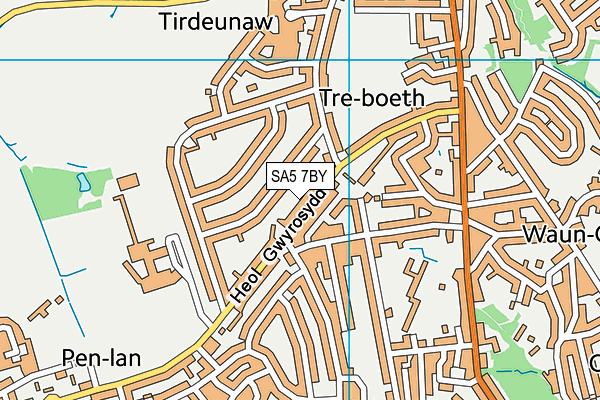 SA5 7BY map - OS VectorMap District (Ordnance Survey)