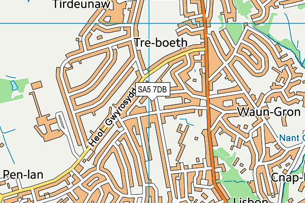 SA5 7DB map - OS VectorMap District (Ordnance Survey)