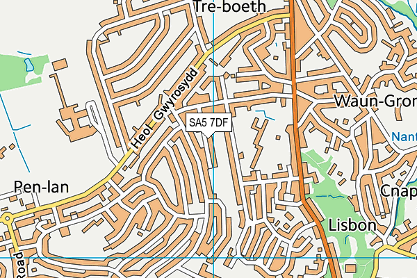 SA5 7DF map - OS VectorMap District (Ordnance Survey)