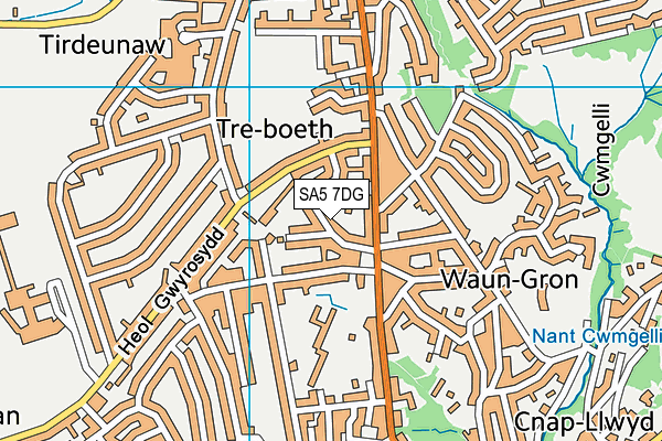 SA5 7DG map - OS VectorMap District (Ordnance Survey)
