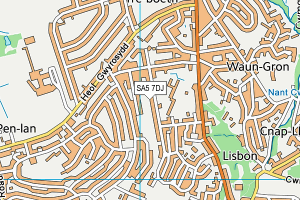 Gwyrosydd Primary map (SA5 7DJ) - OS VectorMap District (Ordnance Survey)