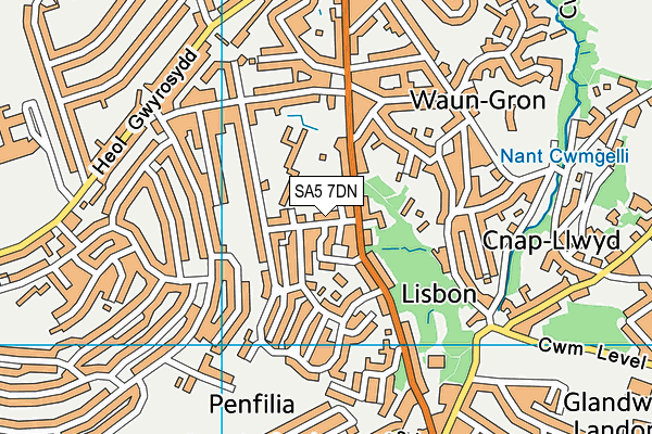 SA5 7DN map - OS VectorMap District (Ordnance Survey)