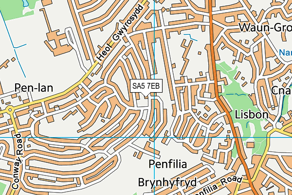 SA5 7EB map - OS VectorMap District (Ordnance Survey)