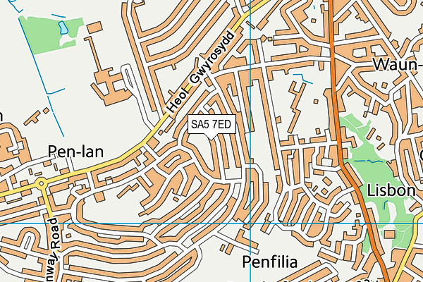 SA5 7ED map - OS VectorMap District (Ordnance Survey)