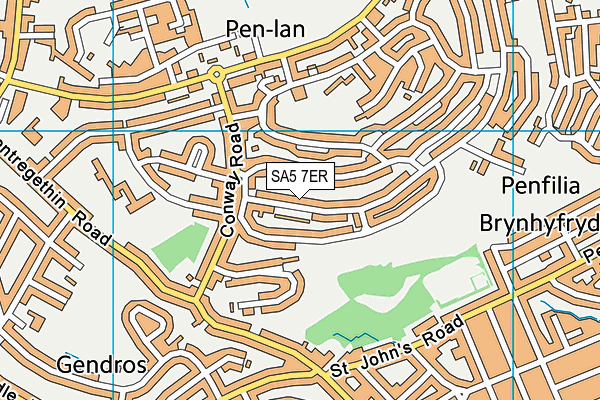 SA5 7ER map - OS VectorMap District (Ordnance Survey)