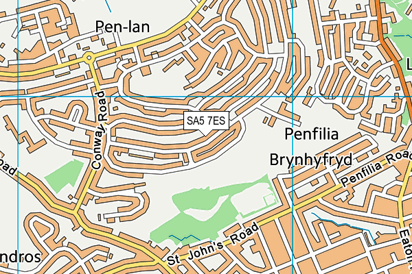 SA5 7ES map - OS VectorMap District (Ordnance Survey)