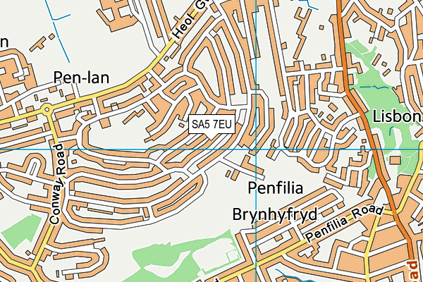 SA5 7EU map - OS VectorMap District (Ordnance Survey)