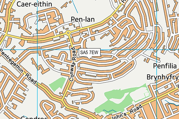 SA5 7EW map - OS VectorMap District (Ordnance Survey)