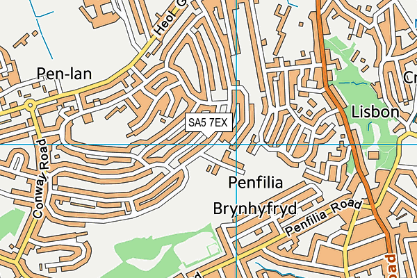 SA5 7EX map - OS VectorMap District (Ordnance Survey)