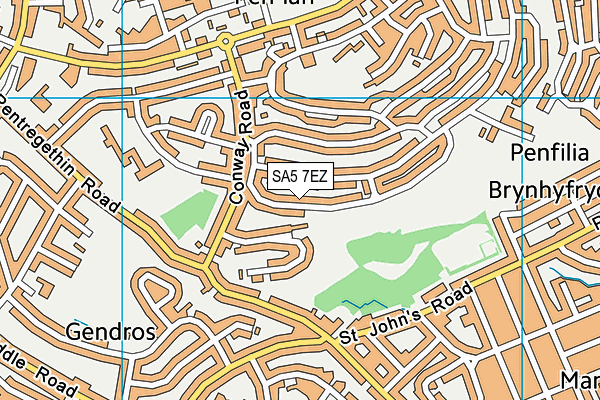 SA5 7EZ map - OS VectorMap District (Ordnance Survey)