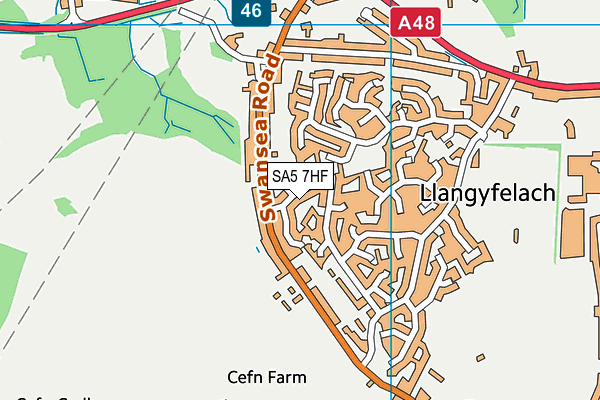 SA5 7HF map - OS VectorMap District (Ordnance Survey)