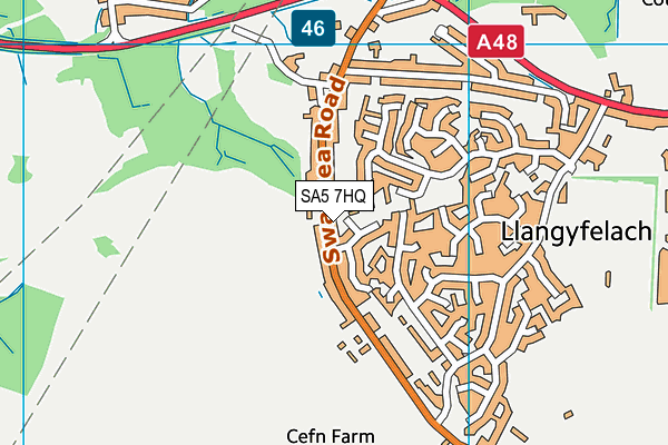 SA5 7HQ map - OS VectorMap District (Ordnance Survey)