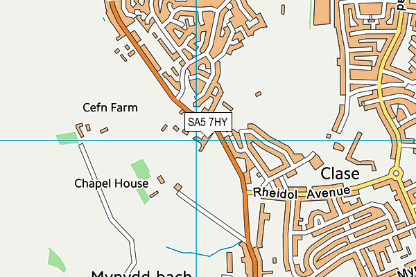 SA5 7HY map - OS VectorMap District (Ordnance Survey)