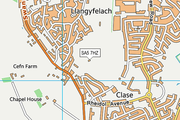 SA5 7HZ map - OS VectorMap District (Ordnance Survey)