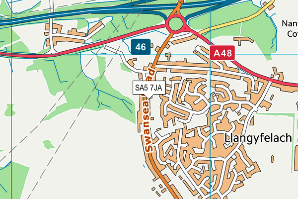 SA5 7JA map - OS VectorMap District (Ordnance Survey)