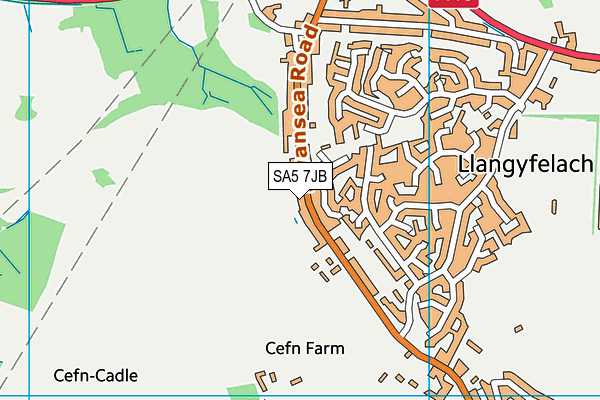 SA5 7JB map - OS VectorMap District (Ordnance Survey)