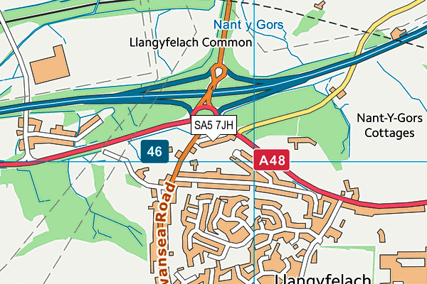 SA5 7JH map - OS VectorMap District (Ordnance Survey)