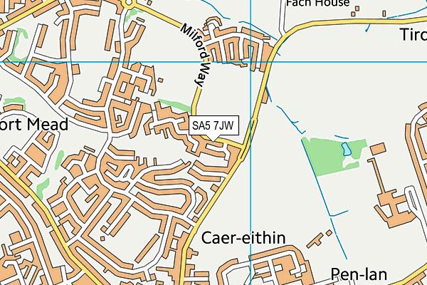 SA5 7JW map - OS VectorMap District (Ordnance Survey)