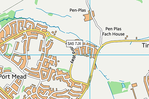 SA5 7JX map - OS VectorMap District (Ordnance Survey)