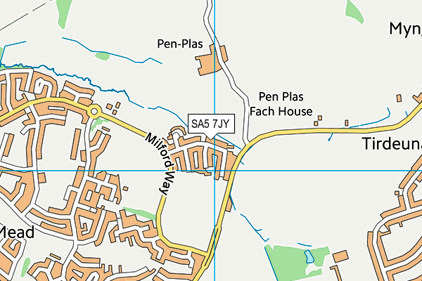 SA5 7JY map - OS VectorMap District (Ordnance Survey)