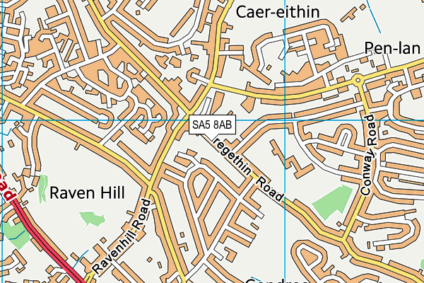 SA5 8AB map - OS VectorMap District (Ordnance Survey)