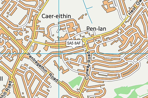 SA5 8AF map - OS VectorMap District (Ordnance Survey)