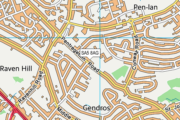 SA5 8AG map - OS VectorMap District (Ordnance Survey)