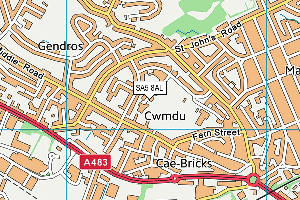 SA5 8AL map - OS VectorMap District (Ordnance Survey)