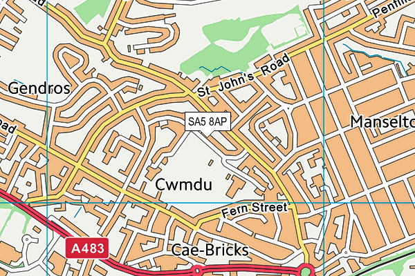 SA5 8AP map - OS VectorMap District (Ordnance Survey)